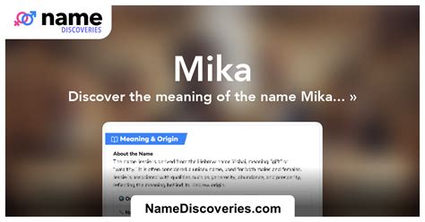 Mika: meaning, origin, and significance explained